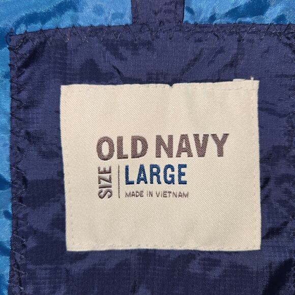 Old Navy Mens Size Large Blue Puffer Vest Jacket Poly Fill Snap Full Zip - Picture 2 of 10